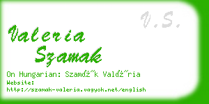 valeria szamak business card